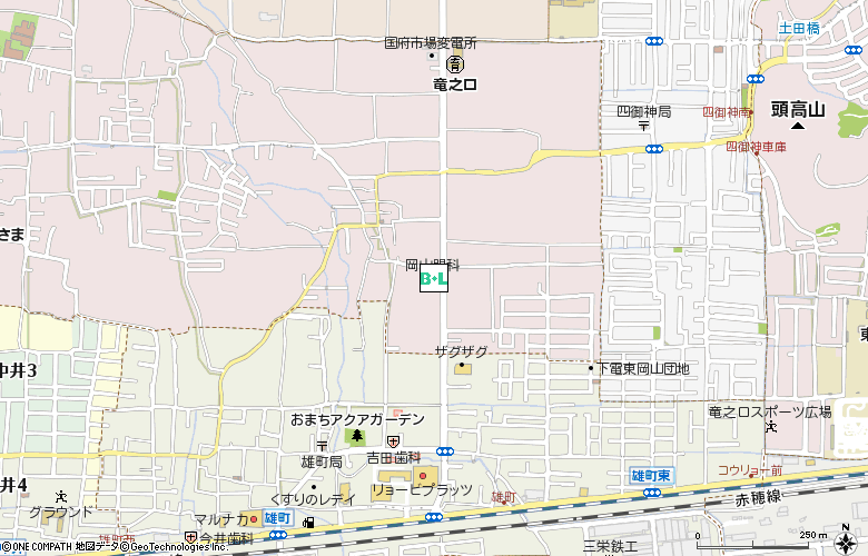 岡山コンタクト付近の地図